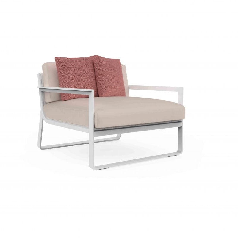 Gandia Blasco Flat Lounge Chair in weiß/rose, Seitenansicht 