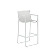 Gandia Blasco I Flat Textil High Stool with High Backrest and Armrest
