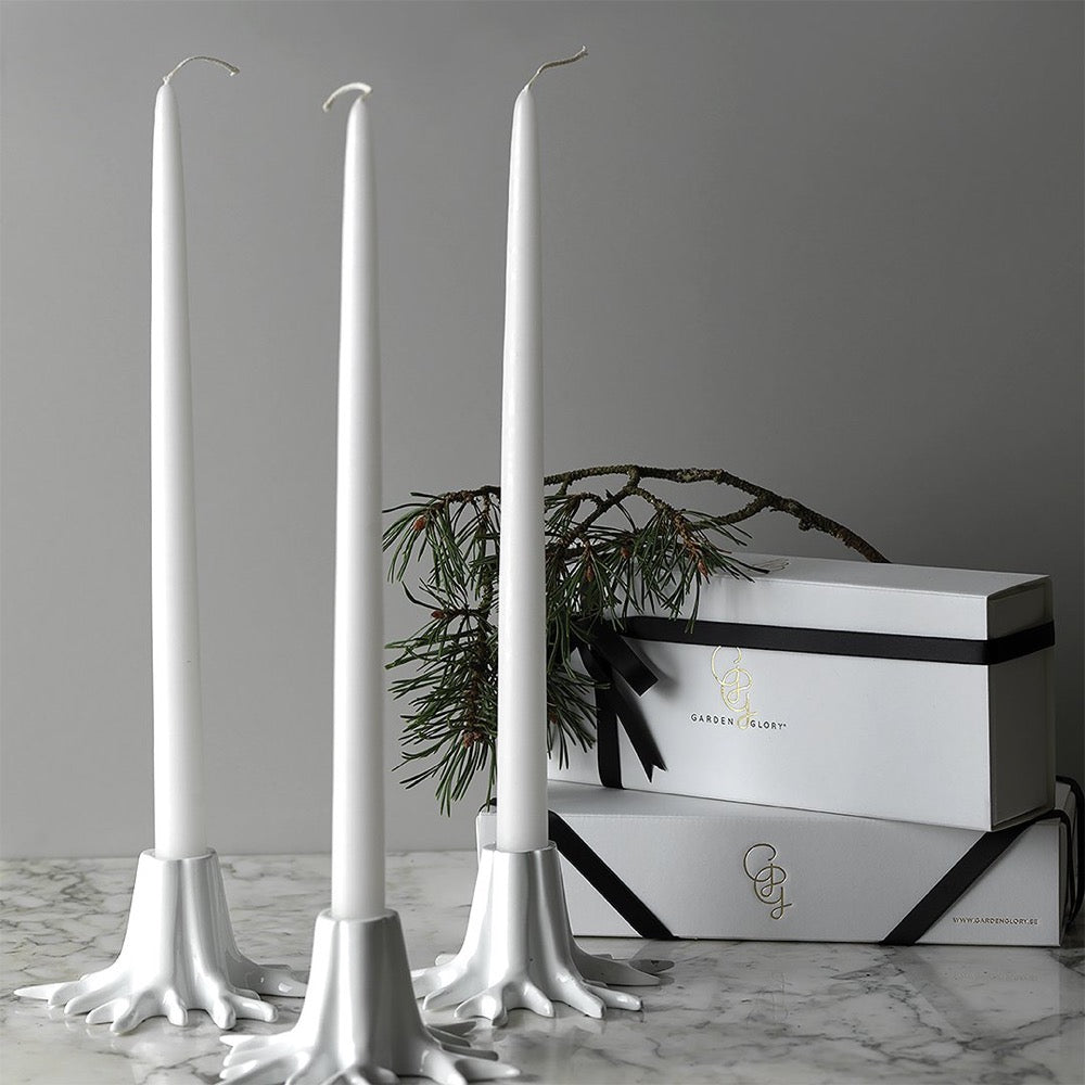Garden Glory Candle Holder “Mini Root” Crème White