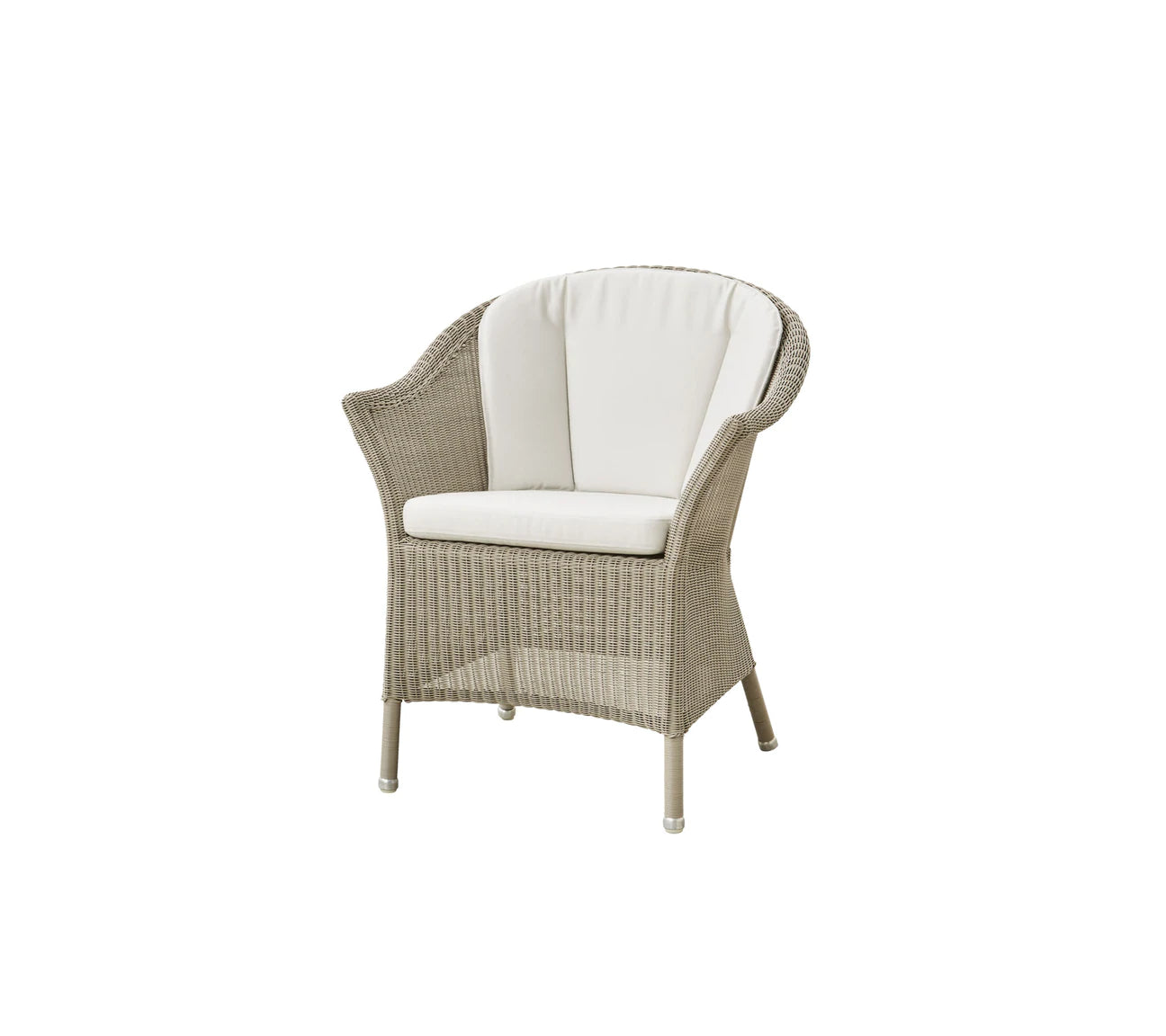 Cane-Line Lansing Stuhl, weiße Sitz- und Rückenpolster