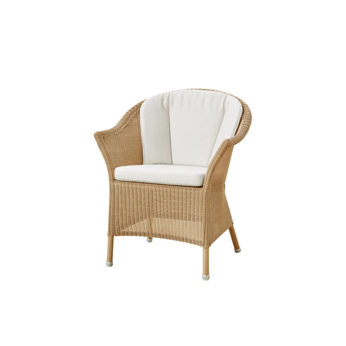 Cane-Line Lansing Stuhl, weiße Sitz- und Rückenpolster