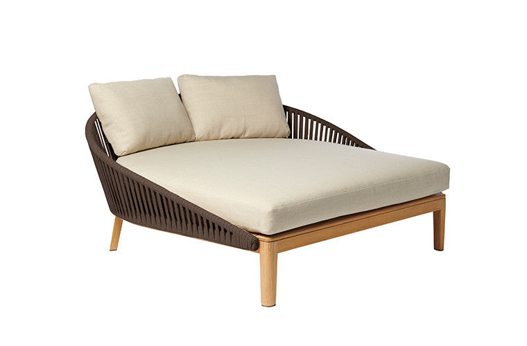 Tribù MOOD Lounge Bett in teak/erdbraun mit Kissen