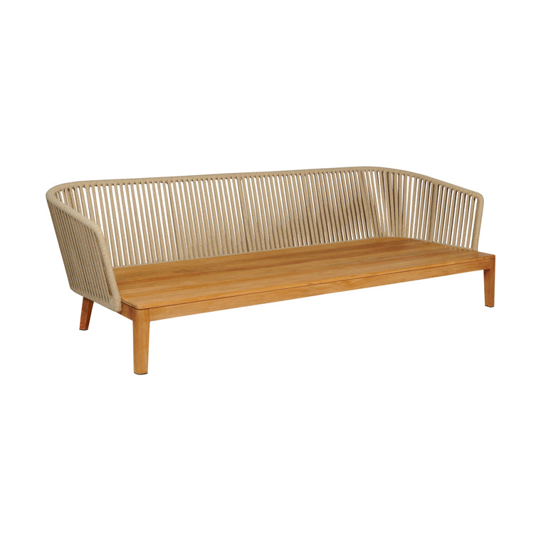 Tribù MOOD Sofa 3-Sitzer in teak/leinen ohne Kissen
