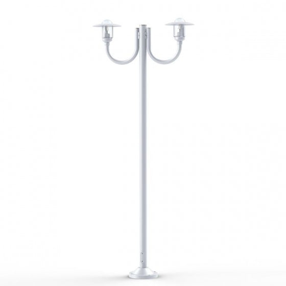 Roger Pradier NEWPARK Stehleuchte mit 2 Lampen gebogen weiß