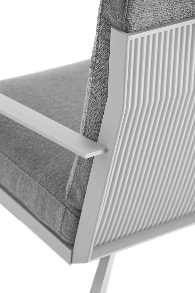 Gandia Blasco Onde Club Armchair in weiß, Detail Rückenlehne