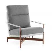 Gandia Blasco Onde Club Armchair mit braunen Beinen, Frontansicht 