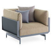 Gandia Blasco Onde Lounge Chair in blau/grau, Frontansicht 