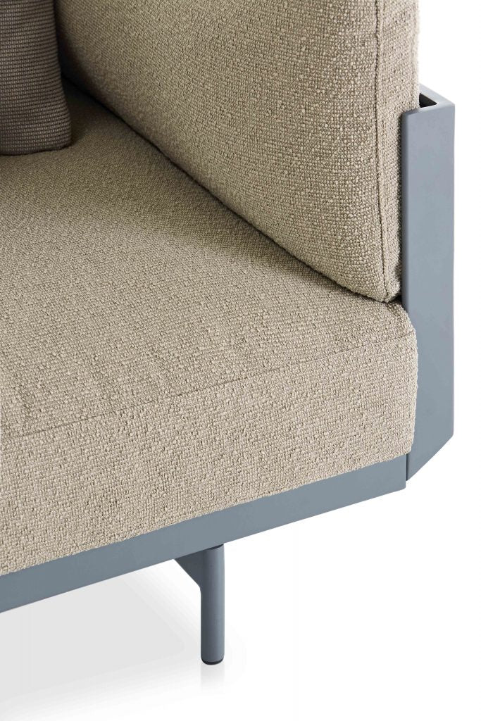 Gandia Blasco Onde Lounge Chair in blau/grau, Detail Vorderseite