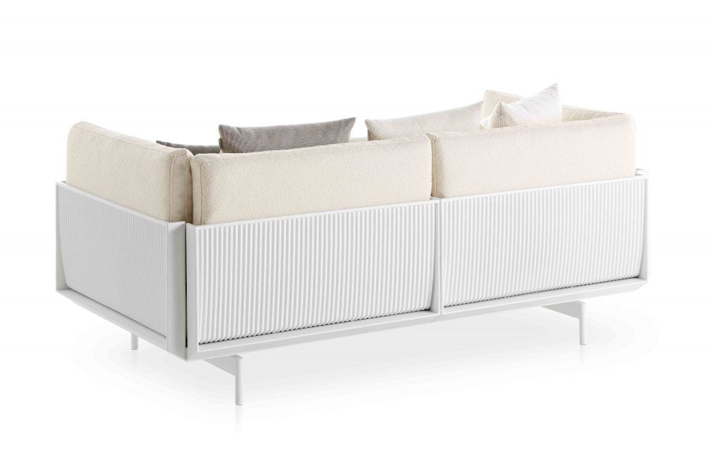 Gandia Blasco Onde 2 Seat Sofa in weiß, Rückansicht 