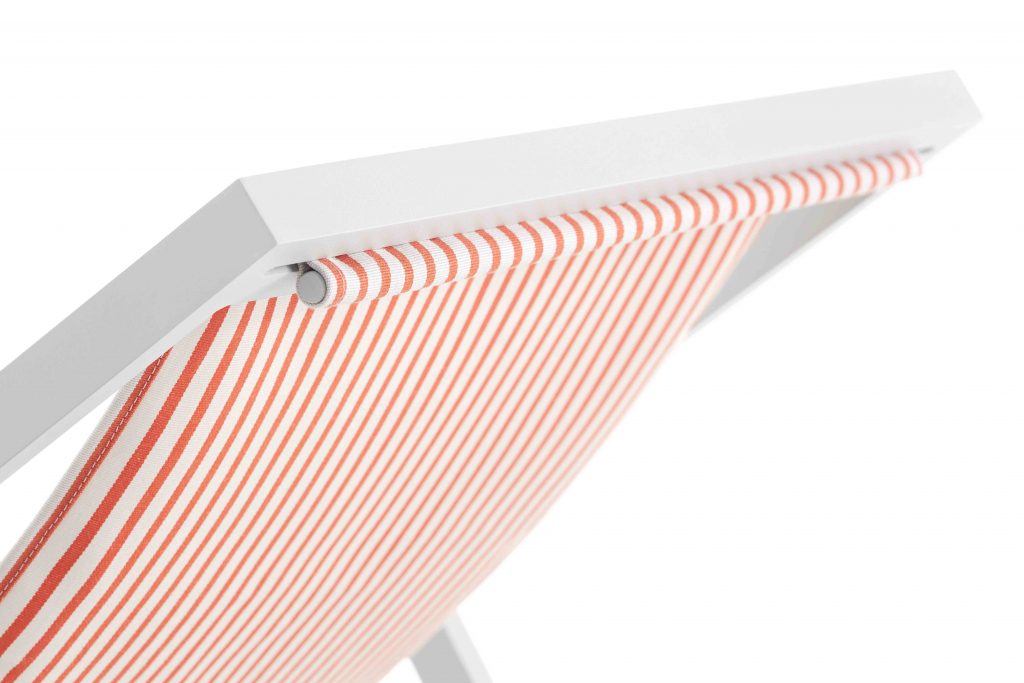 Gandia Blasco Picnic Deckchair in rot/gestreift, Rückansicht 