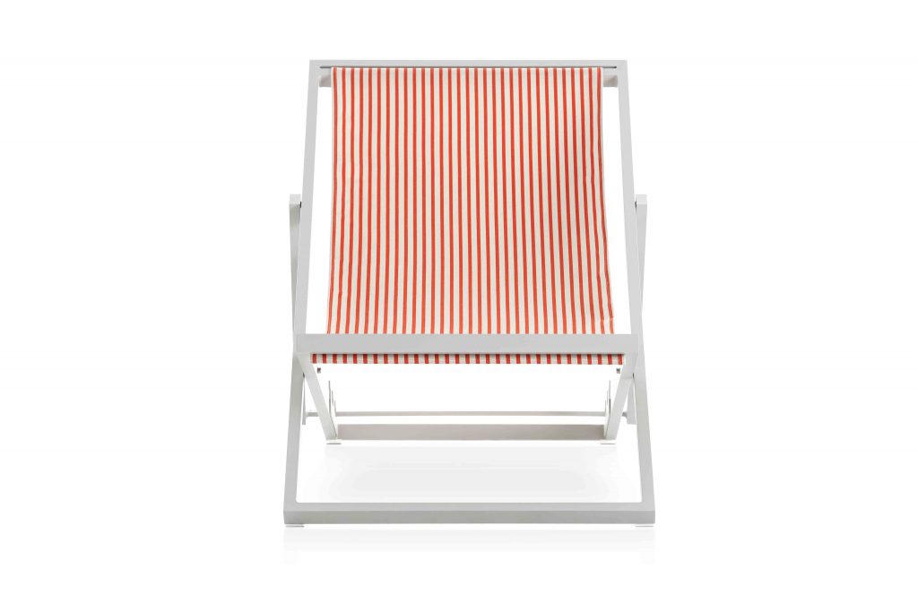 Gandia Blasco Picnic Deckchair in rot/gestreift, Frontansicht