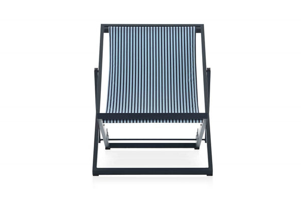 Gandia Blasco Picnic Deckchair in blau/gestreift, Frontansicht