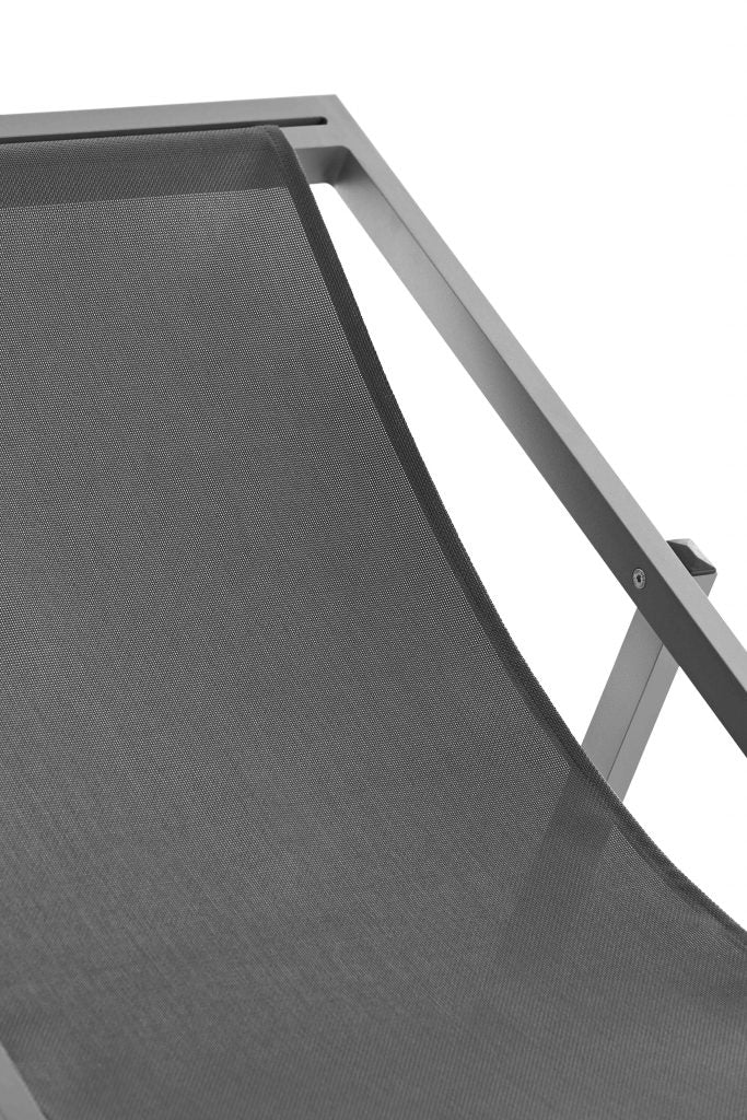 Gandia Blasco Picnic Deckchair in grau/gestreift, Details oberhalb   