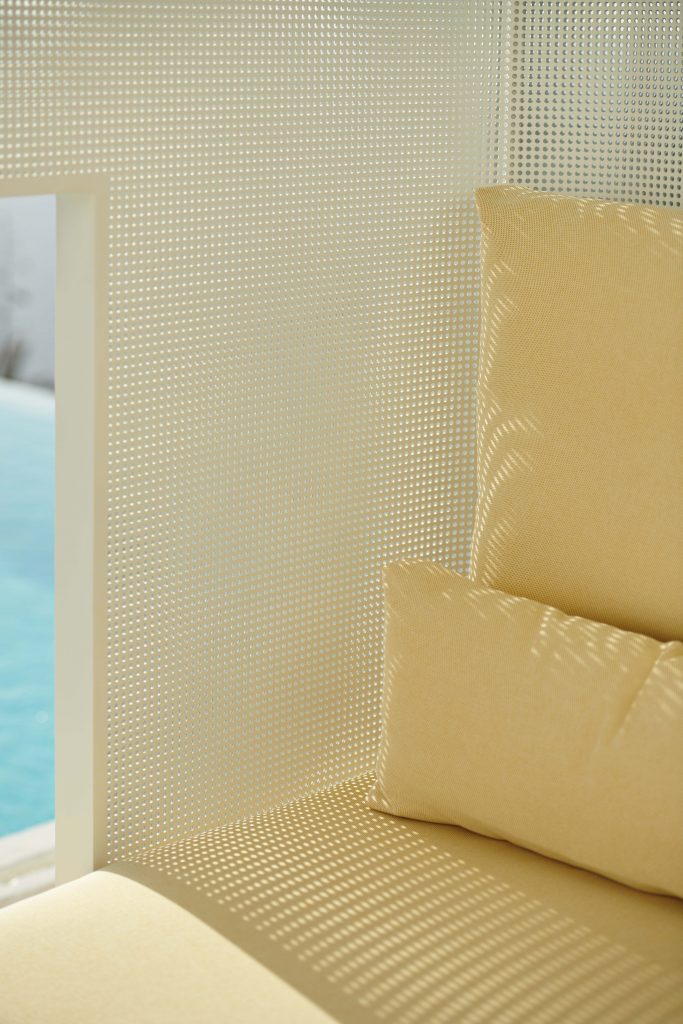 Gandia Blasco Solanas Cocoon Lounge Chair in weiß/gelb, Details