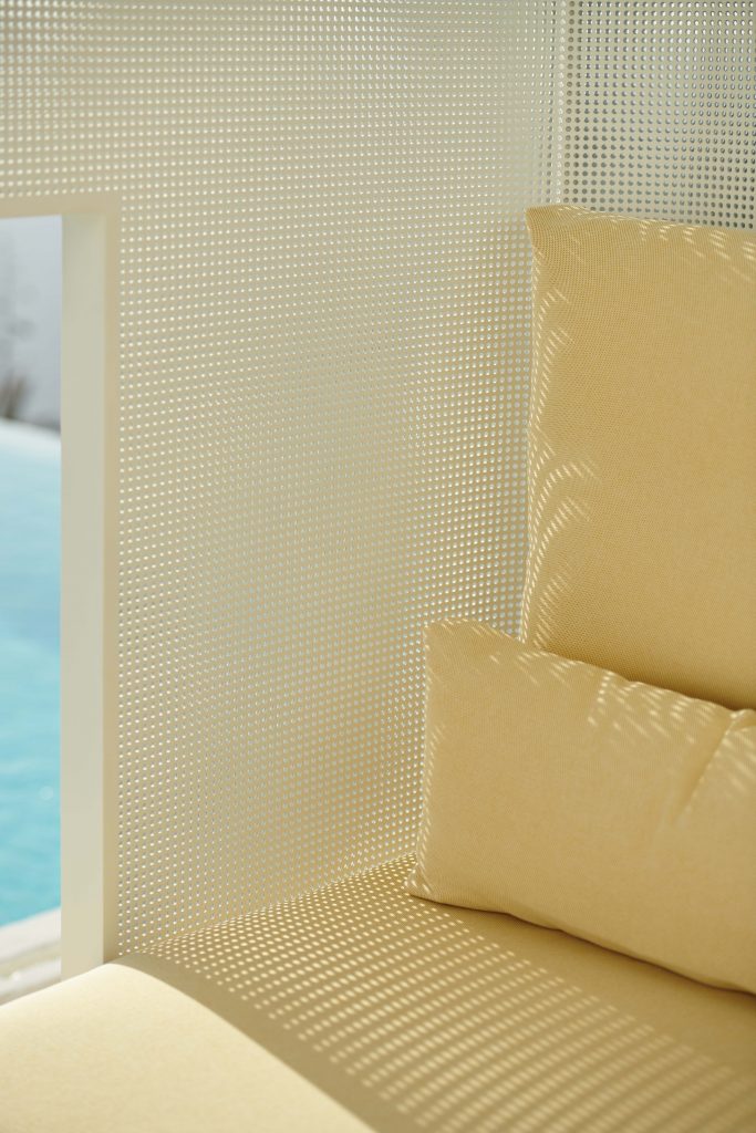 Gandia Blasco Solanas Cocoon Lounge Chair in weiß/gelb, Details