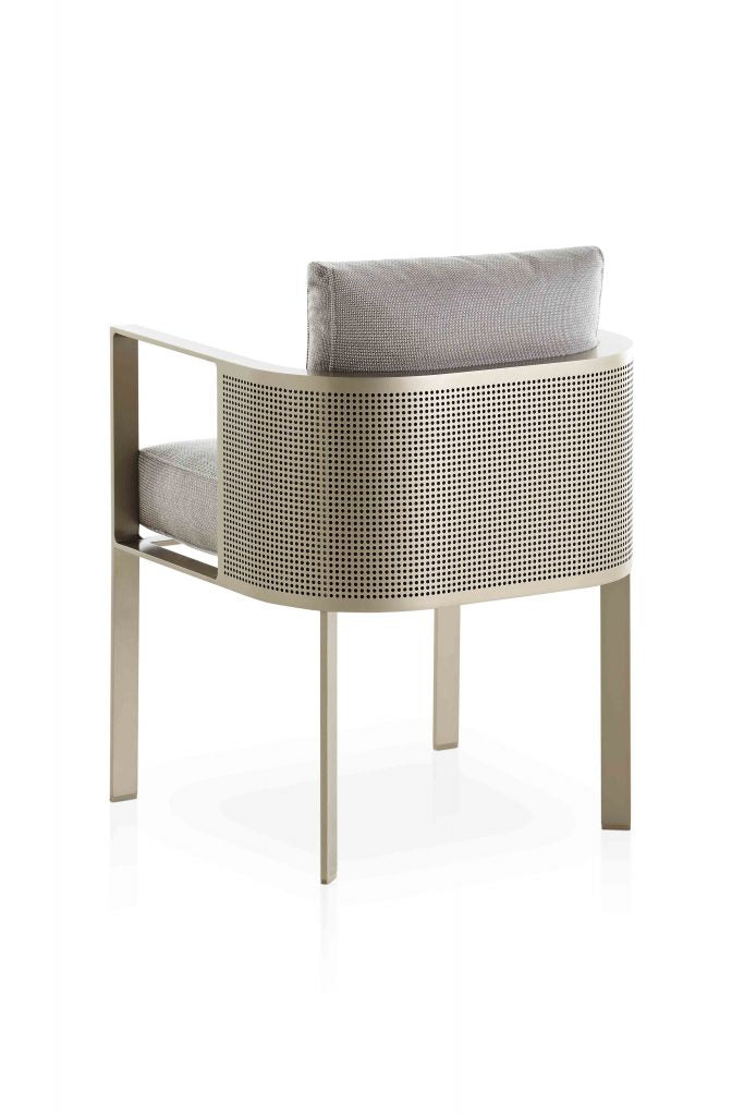 Gandia Blasco Solanas Dining Armchair in gold, Rückansicht 