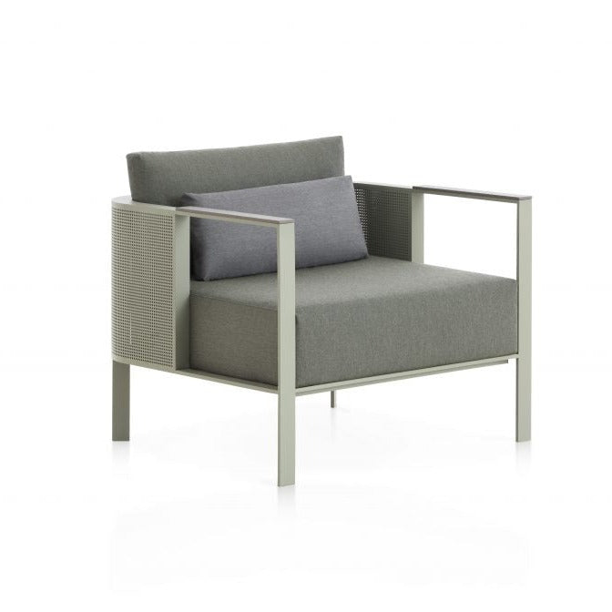 Gandia Blasco Solanas Lounge Chair in cement/grau, Frontansicht