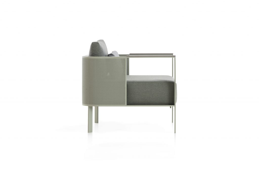 Gandia Blasco Solanas Lounge Chair in cement/grau, Seitenansicht