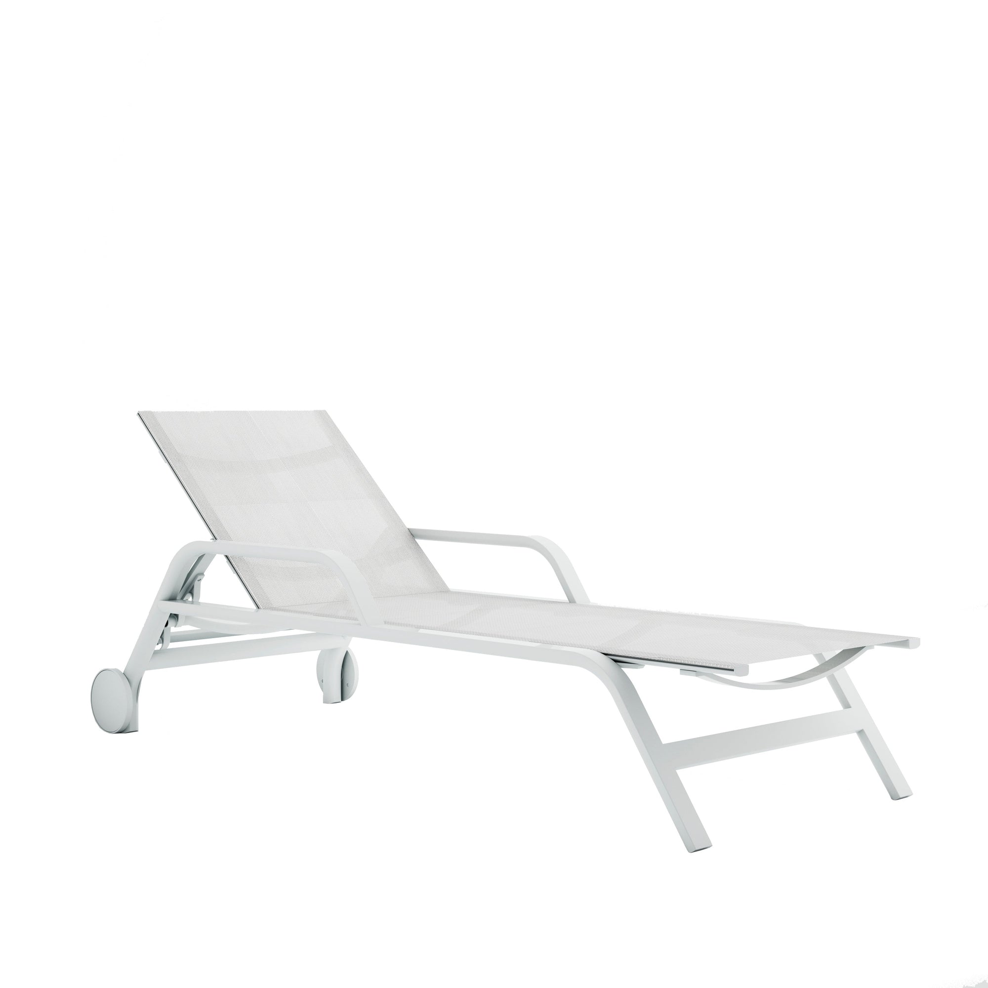 Gandia Blasco Stack sun lounger stackable with armrests and wheels