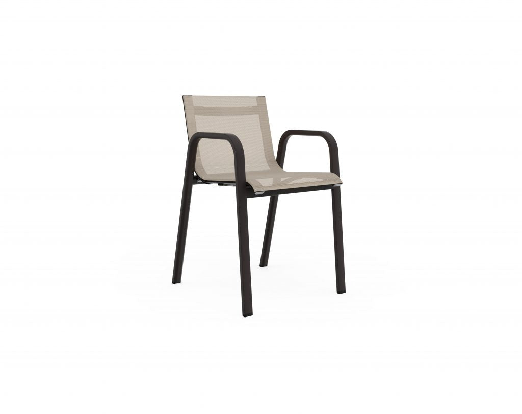 Gandia Blasco Stack Dining Armchair in schwarz, Frontansicht