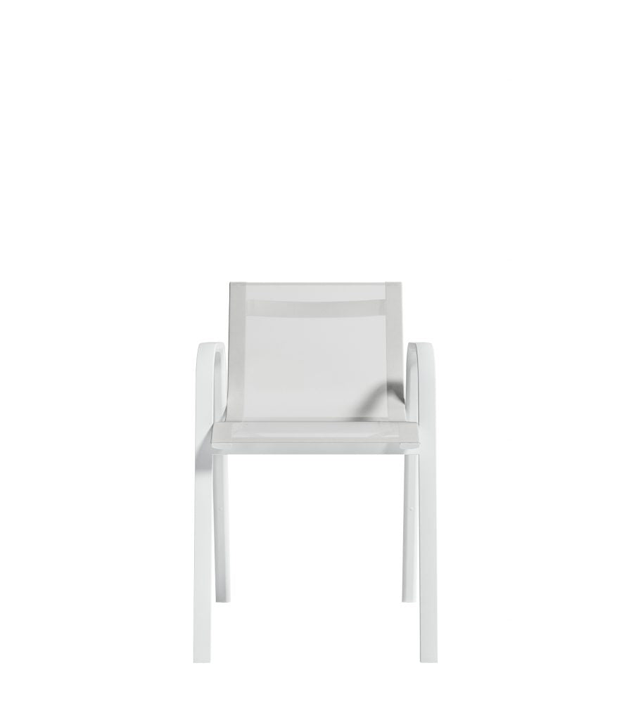 Gandia Blasco Stack Dining Armchair in weiß, Frontansicht 