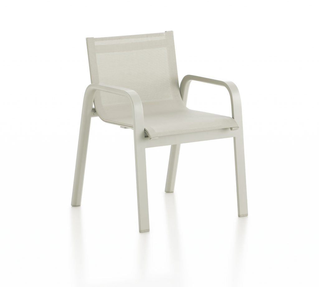 Gandia Blasco Stack Dining Club Armchair in agategrau, Frontansicht
