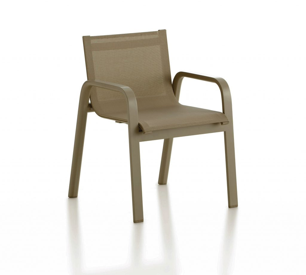 Gandia Blasco Stack Dining Club Armchair in bronze, Frontansicht 