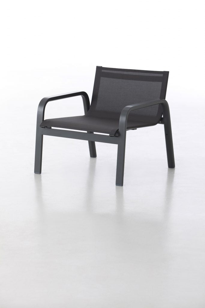 Gandia Blasco Stack Lounge Chair in anthracite, Seitenansicht 