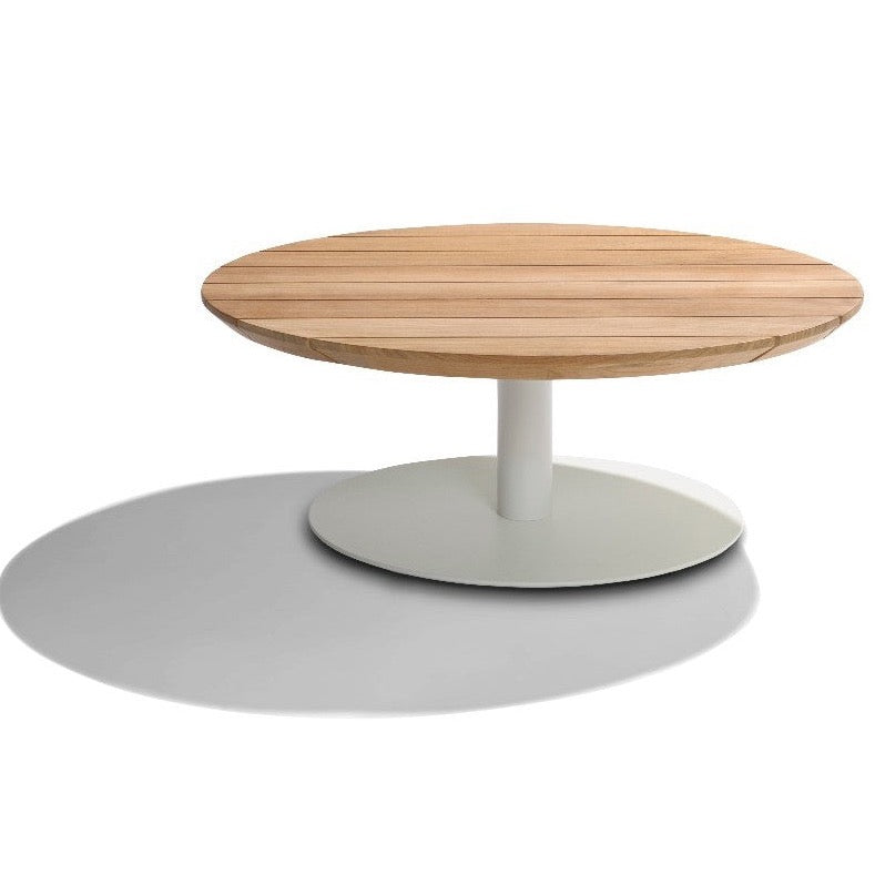 Tribù T-TABLE runder Kaffeetisch weiß/teak