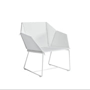 Gandia Blasco Textile Club Armchair in weiß, Seitenansicht 