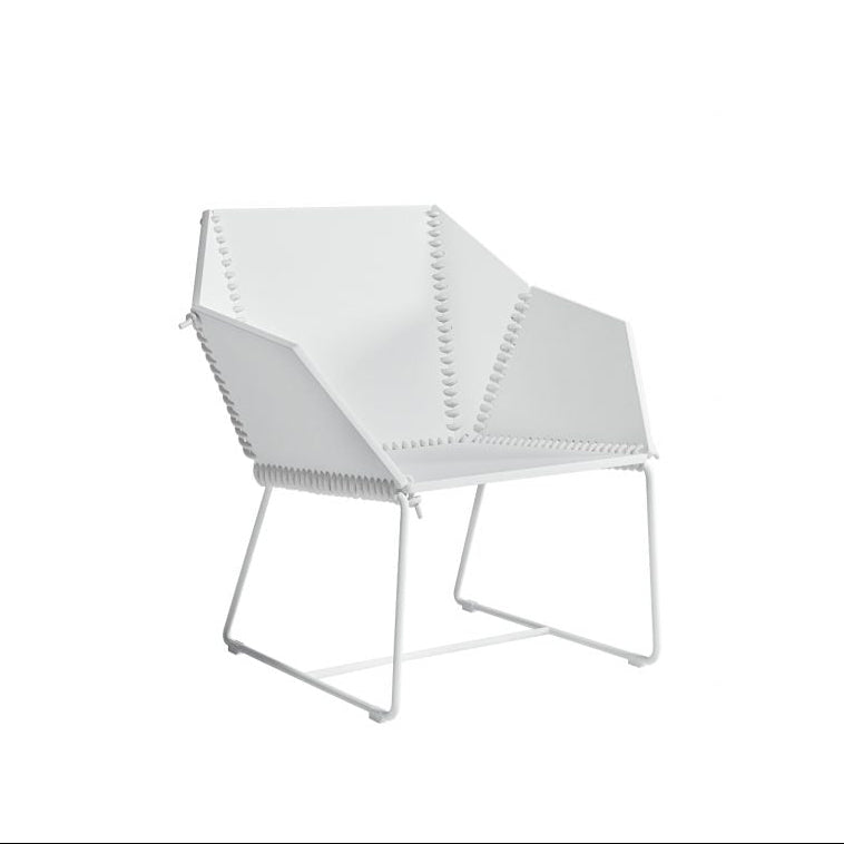 Gandia Blasco Textile Club Armchair in weiß, Seitenansicht 