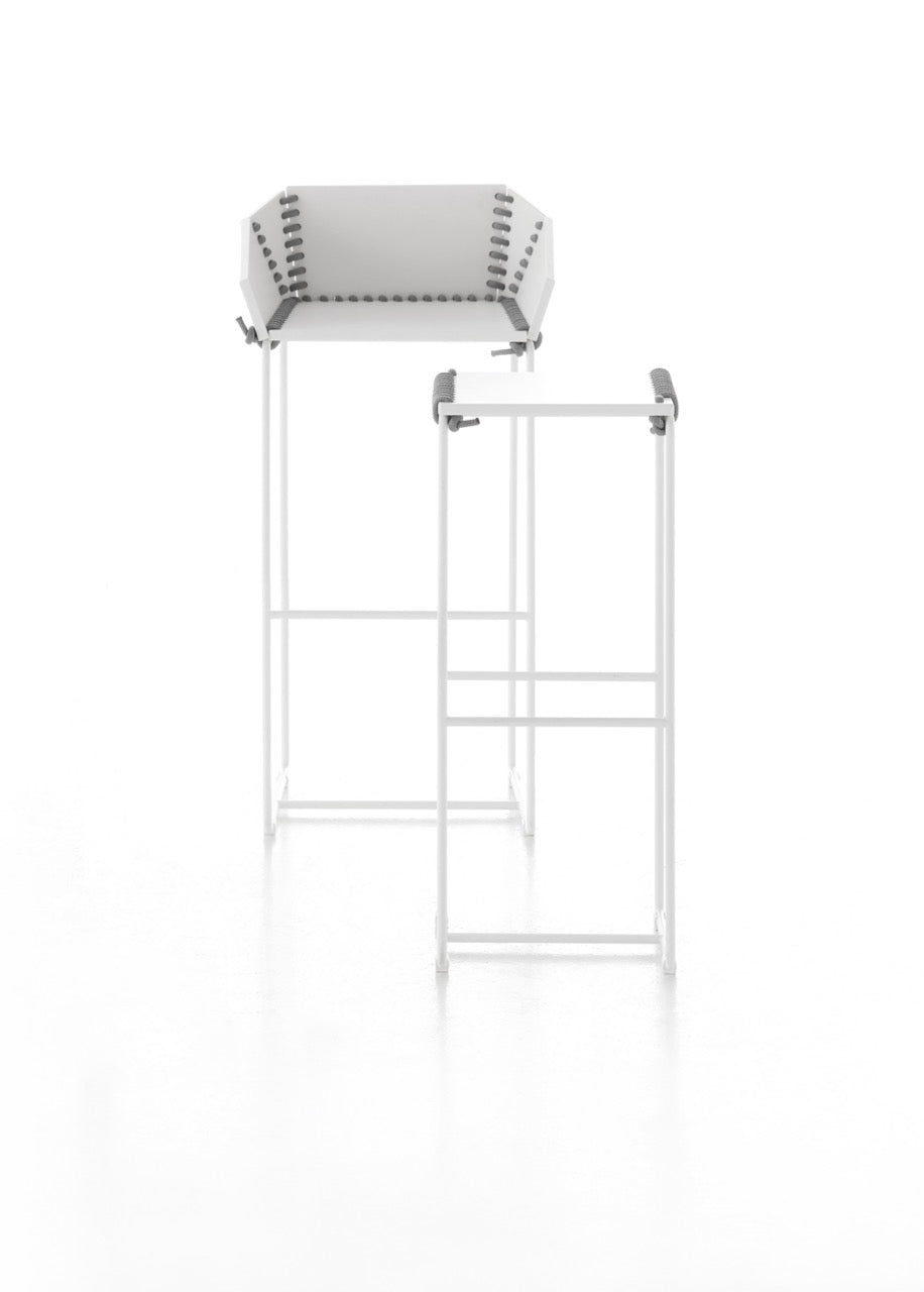 Gandia Blasco | Textile hoher Barhocker mit Lehne