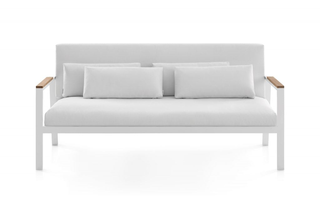Gandia Blasco Timeless 2 Seat Sofa in weiß, Frontansicht 