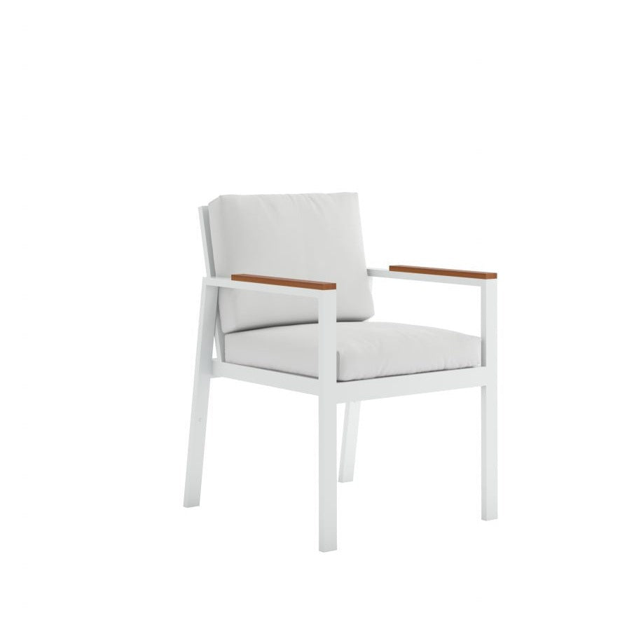 Gandia Blasco Timeless Dining Armchair in weiß, Frontansicht 