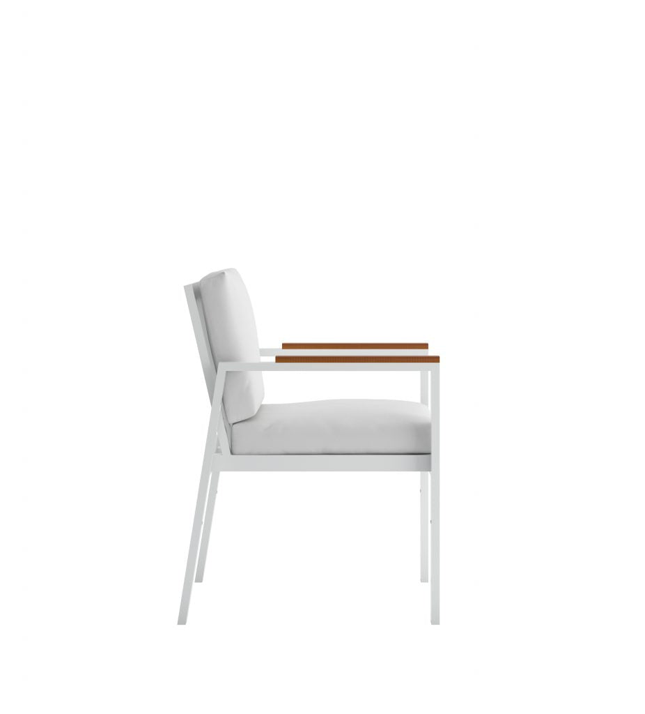Gandia Blasco Timeless Dining Armchair in weiß, Seitenansicht 