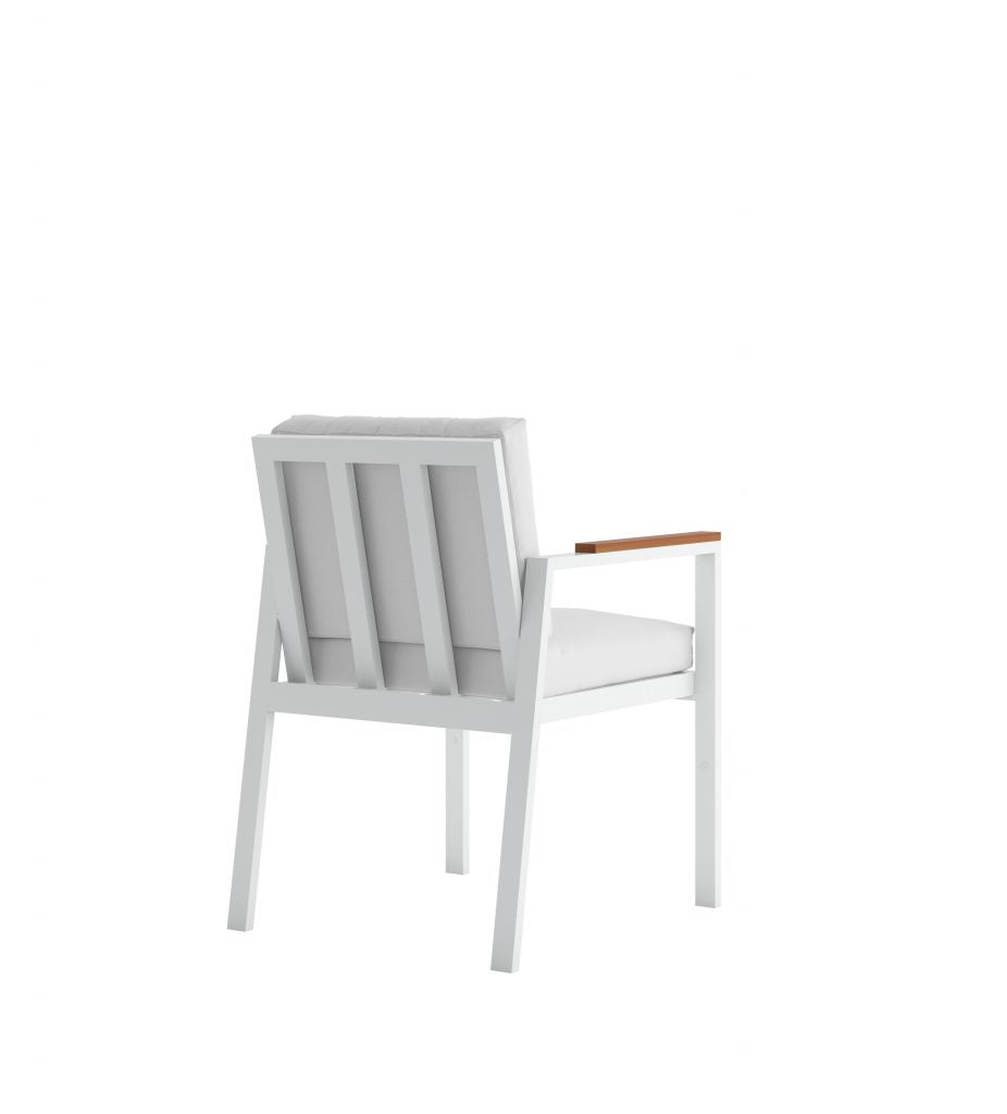 Gandia Blasco Timeless Dining Armchair in weiß, Rückansicht 