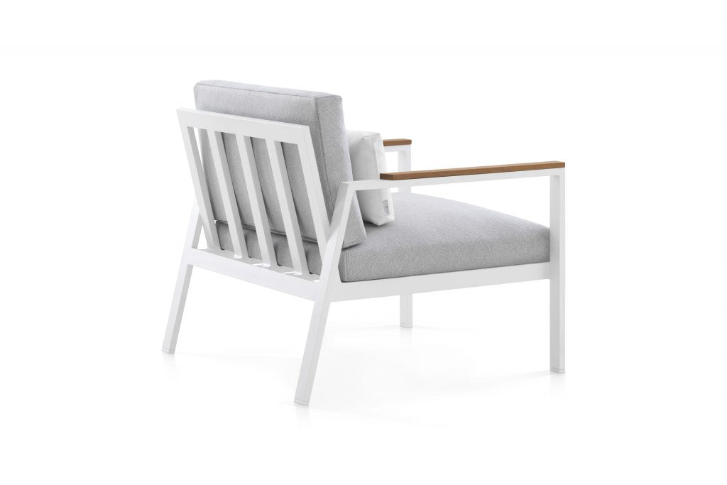 Gandia Blasco Timeless Lounge Chair in weiß, Rückansicht 
