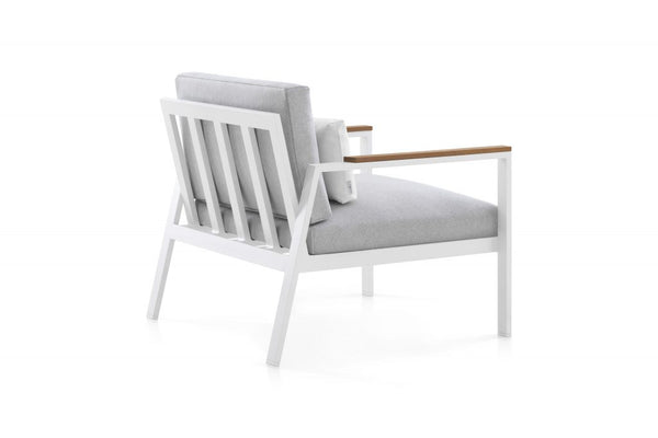 Gandia Blasco Timeless Lounge Chair in weiß, Rückansicht 