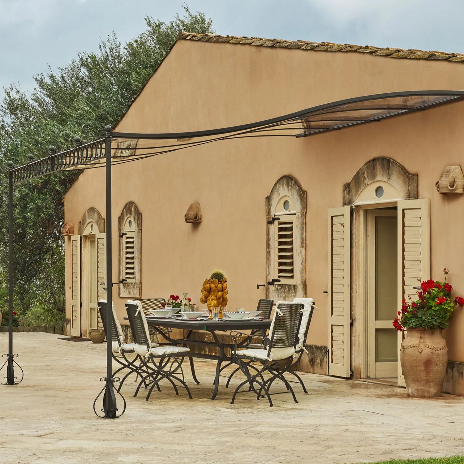 Unopiu Anbaupergola Ermitage mit Polycarbonat Überdachung